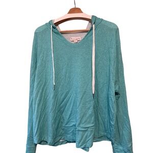 Koolaburra by UGG Teal Heathered Long Sleeve Hoodie Pullover, Large, SOFT Lounge